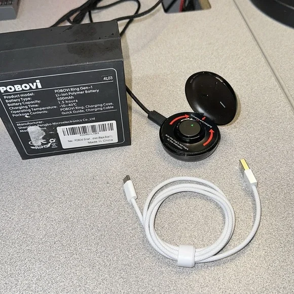 (002) Smart Ring - Sleep/Stress/HR Tracker (Black, Size 11)